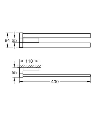 GROHE Selection Cube - podwójny wieszak na ręczniki 40768000