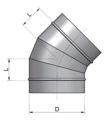 Kolano segmentowe KS bez uszczelki 45st. D-315 mm Iglotech WKS00003