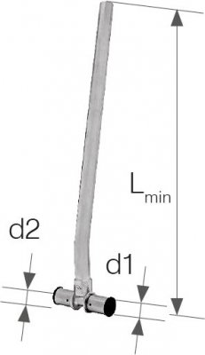 Trójnik mosiężny z rurą Cu Ø15 ultraPRESS - 20 L =300 mm KAN-therm 1009261004