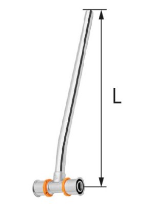 Trójnik redukcyjny mosiężny z rurą Cu Ø15 lewy ultraPRESS - 20/16 L = 750 mm KAN-therm 1009261000