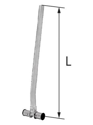 Trójnik redukcyjny mosiężny z rurą Cu Ø15 lewy ultraPRESS - 20/16 L = 300 mm KAN-therm 1009261001