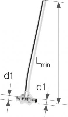 Trójnik mosiężny z rurą Cu Ø15 Push - 25x3.5 L = 750 mm KAN-therm 1109261030