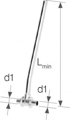 Trójnik mosiężny z rurą Cu Ø15 Push - 32x4.4 L = 750 mm KAN-therm 1109261004