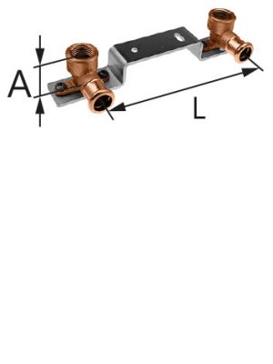 Płytka montażowa odsadzona z kolanami naściennymi GW Copper - 15 Rp1/2
