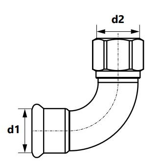 Kolano 90° GW Steel Sprinkler - 28 Rp1