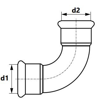 Kolano 90° Inox Sprinkler - 28 mm KAN-therm 1611068027