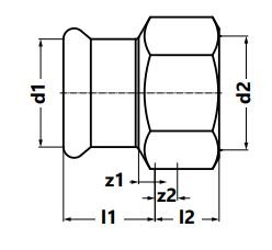 Złączka GW Inox Sprinkler - 54 Rp1 1/2