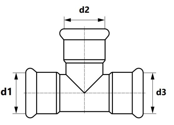 Trójnik redukcyjny Press Inox Sprinkler - 54 x 28 x 54 mm 6191559S KAN-therm 1611260014