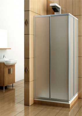 Variabel kabina prysznicowa narożna kwadratowa srebro, szyba polistyrenowa 900mm - 1800mm KFA 101-26910P