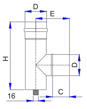 Trójnik 90st. 130 5G z odskraplaczem Krzys-pol 5GSJT90130