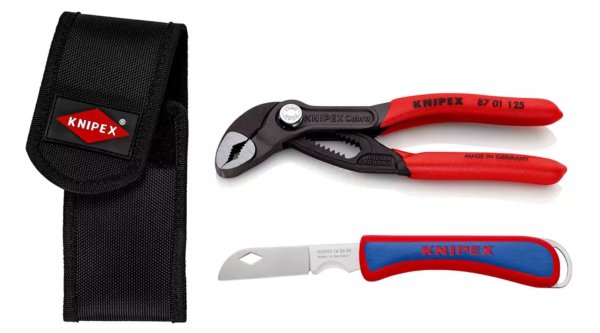 Zestaw klucz Cobra 125 + nóż Knipex logo-tools KN002072S6