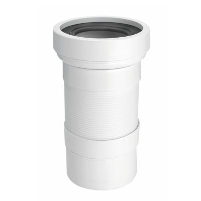 Przyłącze kanalizacyjne elastyczne o długości od 230 do 540mm. Wejście 90-110mm z uszczelką wargową, wyjście 110mm.  McAlpine WC-F23P