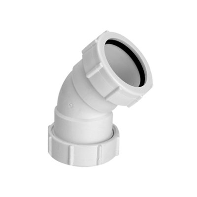 Kolano 135 stopni nakrętno-nakrętne 40x40mm._x000D_Inne dostępne rozmiary: 32B-WH – 32x32mm, 50B-WH – 50x50mm.  McAlpine 40B-WH