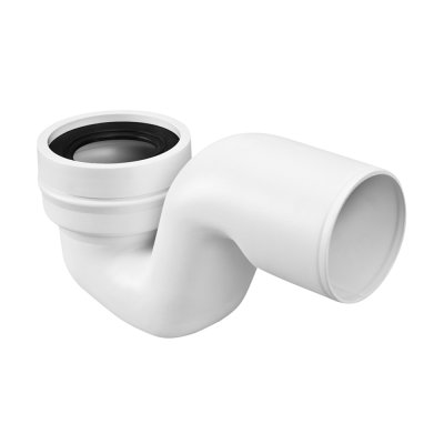 Przyłącze kanalizacyjne do tzw. WC „tureckich” z zasyfonowaniem z odejściem poziomym. Wejście 90-110mm z uszczelką wargową, wyjście 110mm.  McAlpine HC46