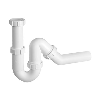 Syfon zlewozmywakowy rurowy 1.1/2″x40mm, bez spustu. Przepustowość – 70l/min. przy słupie wody 120mm.  McAlpine HC6