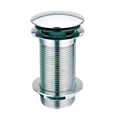 Spust umywalkowy z serii „GLASGOW” 1.1/4″x90x60mm wykonany z mosiądzu, bez mechanizmu „klik-klak”, bez otworu przelewowego.  McAlpine DWU60-CB