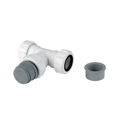 Zawór napowietrzający kanalizacyjny trójnik z wyjściami 50mm._x000D__x000D_Inne dostępne rozmiary: VP32T – 32mm, VP40T – 40mm.  McAlpine VP50T