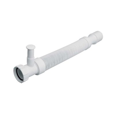 Złączka montażowa harmonijkowa z podłączeniem do pralki lub zmywarki, o długości 1000mm, końcówka nakrętna i prosta 1.1/2″x40/50mm.  McAlpine MRMF2W