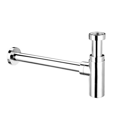 Syfon umywalkowy butelkowy 1.1/4″x32mm wykonany z mosiądzu pokryty warstwą chromu, bez spustu z serii „syfonów dekoracyjnych”.  McAlpine CA32MINI-CB