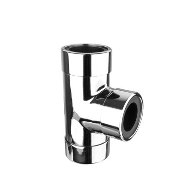 Trójnik mosiężny 32x32x32mm pokryty warstwą chromu.  McAlpine 32E-CB