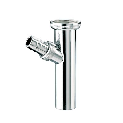 Przedłużka pionowa do syfonu umywalkowego 1.1/4″x32mm wykonana z mosiądzu pokrytego warstwą chromu z króćcem przyłączeniowym do pralki lub zmywarki.  McAlpine RS7