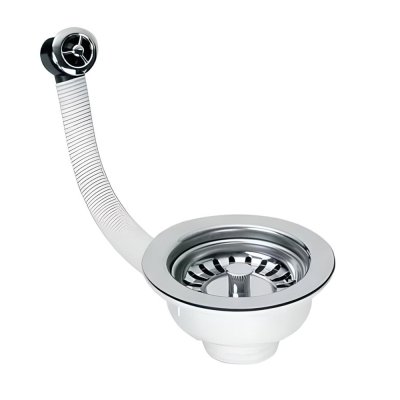 Spust zlewozmywakowy 1.1/2″x113mm z sitem ze stali nierdzewnej. Odpływ z okrągłym podłączeniem.  McAlpine FSW50PPOL25