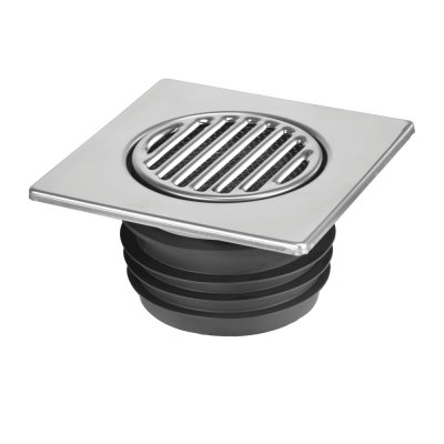 Kratka podłogowa wykonana ze stali nierdzewnej z maskownicą i zaworkiem zwrotnym. Możliwość wpięcia w odpływ kanalizacyjny 110mm.  McAlpine MRFGC3SNRFV-110