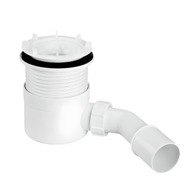 Syfon do odpływów kwadratowych z regulowaną wysokością w zakresie od 88,5 do 145mm. Przepustowość – 44l/min przy słupie wody 15mm.  McAlpine CD-HC27A