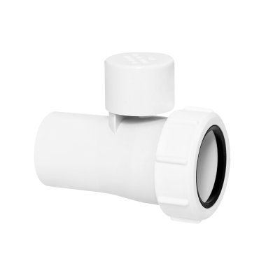 Złączka z zaworem napowietrzającym 40mm  McAlpine V1ABSV-40-PL-WH