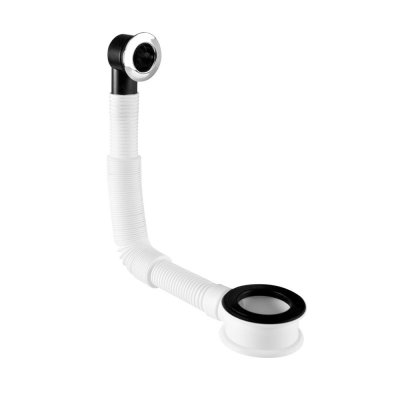 Przelew umywalkowy z odpływem chromowanym z rurką harmonijkową regulowaną.  McAlpine BANJO-POL2