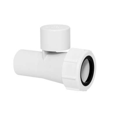 Złączka z zaworem napowietrzającym 32mm.  McAlpine V1ABSV-32-PL-WH