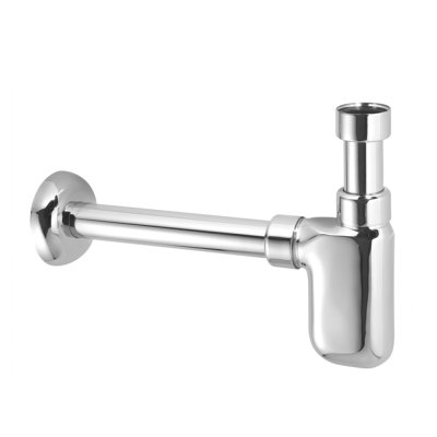 Syfon umywalkowy butelkowy 1.1/4″x32mm wykonany z mosiądzu pokryty warstwą chromu, bez spustu, z serii „syfonów dekoracyjnych”.  McAlpine A32UK-CB