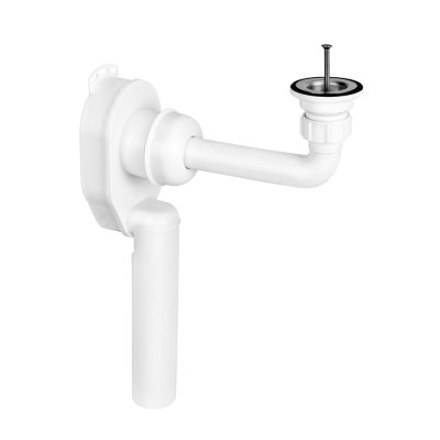 Spust umywalkowy podtynkowy 1.1/4″x50mm z przedłużką 250mm.  McAlpine SUP-WH