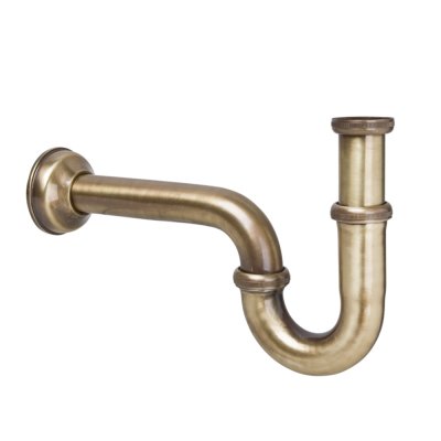 Syfon umywalkowy rurowy 1.1/4″x32mm wykonany z mosiądzu w kolorze antyczny brąz, bez spustu.  McAlpine 215AB