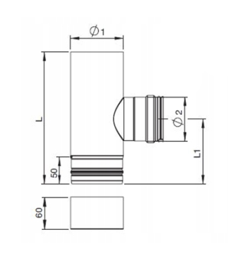 LP Trójnik TRS-VD 90° z deklem 100 MK Żary LPTRS90VD100