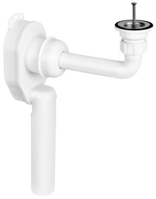 Spust umywalkowy podtynkowy 1.1/4″x50mm z przedłużką 250mm.  McAlpine SUP-WH