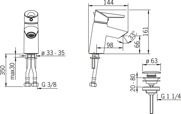 Optima Bateria umywalkowa jednouchwytowa Oras 2700FG