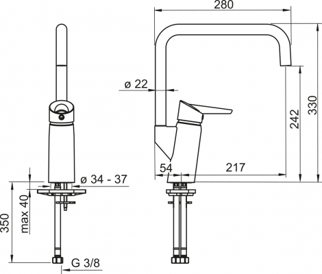 Optima Bateria kuchenna jednouchwytowa Oras 2733F