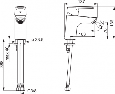 Saga Bateria umywalkowa jednouchwytowa Oras 3910F