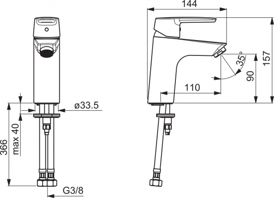 Saga Bateria umywalkowa jednouchwytowa Oras 3911F