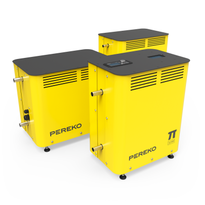 Kocioł indukcyjny PEREKO serii PI o mocy 10kW zasilany prądem elektrycznym.