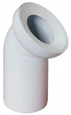 Kolano PVC przyłączeniowe do WC, fi 110mm/45st. Prevex B501
