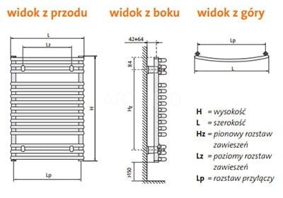 Grzejnik Łazienkowy Santorini C 1470X498 Purmo F3VA015005000000