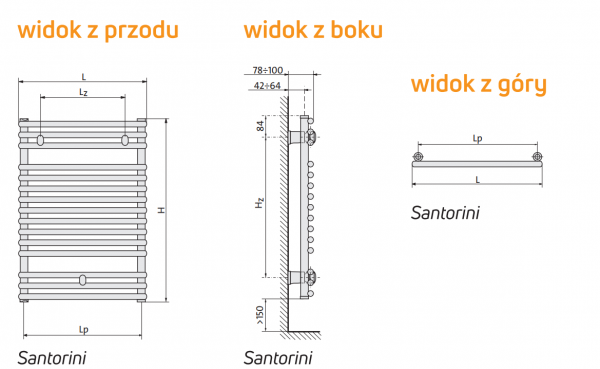 Grzejnik Łazienkowy Santorini 1470X900 Purmo F3NA015009000000