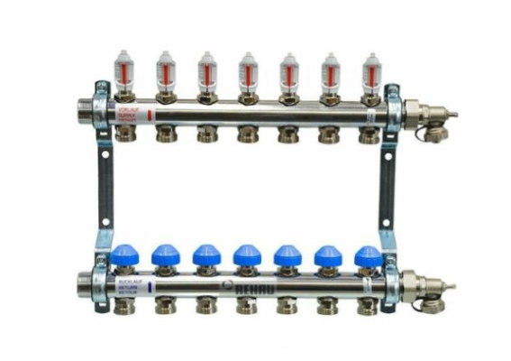 Rozdzielacz obwodów grzewczych   ehkv-p 7 z przepływomierzami
