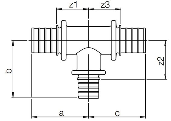 Trójnik równoprzelotowy 25-25-25 sdr 11 lx Rehau 11690561001