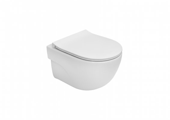Zestaw WC: Miska WC podwieszana Compacto Rimless z deską wolnoopadającą SLIM Roca A34H242000