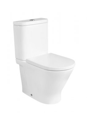 GAP ROUND Miska WC do kompaktu Rimless 60 cm, wersja przyścienna BTW, odpływ podwójny Roca A3420N7000