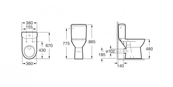 Dostępna Łazienka zbiornik WC kompaktowy 3/6 L Victoria Roca A341230000