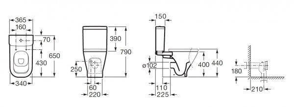 Miska WC odpływ poziomy GAP Roca A342477000